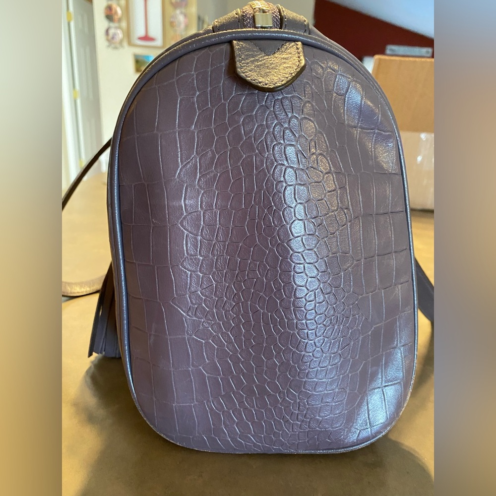 Coach Plum Croc-Embossed Shoulder Bag - Picture 5 of 15